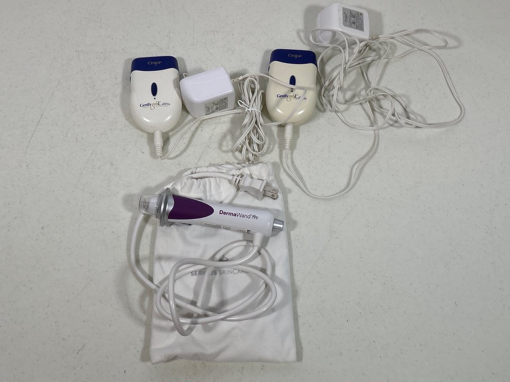 2 Emjoi Epilators (Hair Removers), with Cords/Chargers and DermaWand Pro