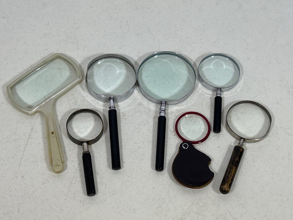 7 Assorted Magnifying Glasses including One for Purse/Pocket
