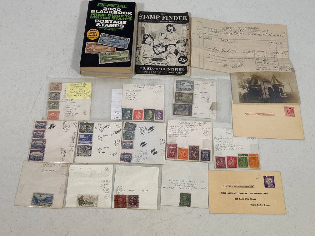 Stamp Collector's Lot- 2000 Blackbook Price Guide, Groupings of Assorted Stamps, More