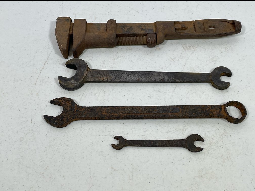 Pipe Wrench, 3 Various Crescent & Combination Wrenches