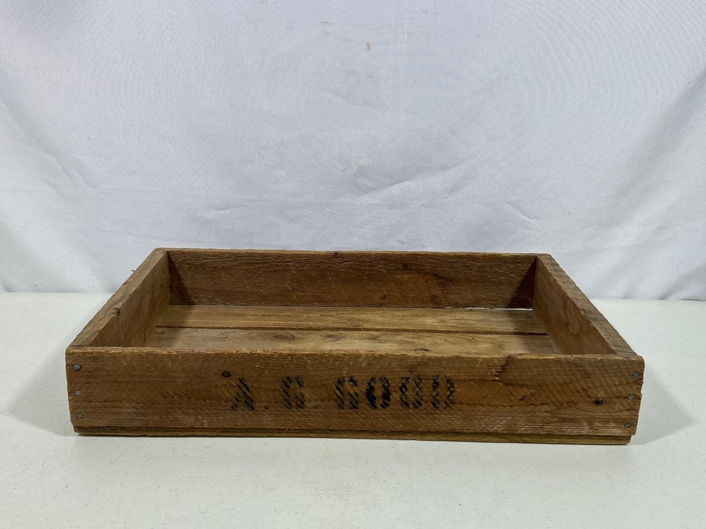Shallow Wooden Crate "A.G. Wood"