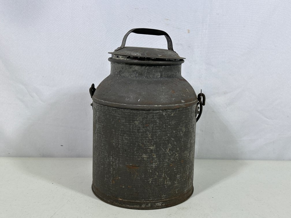 Antique Metal Milk Can with Handle