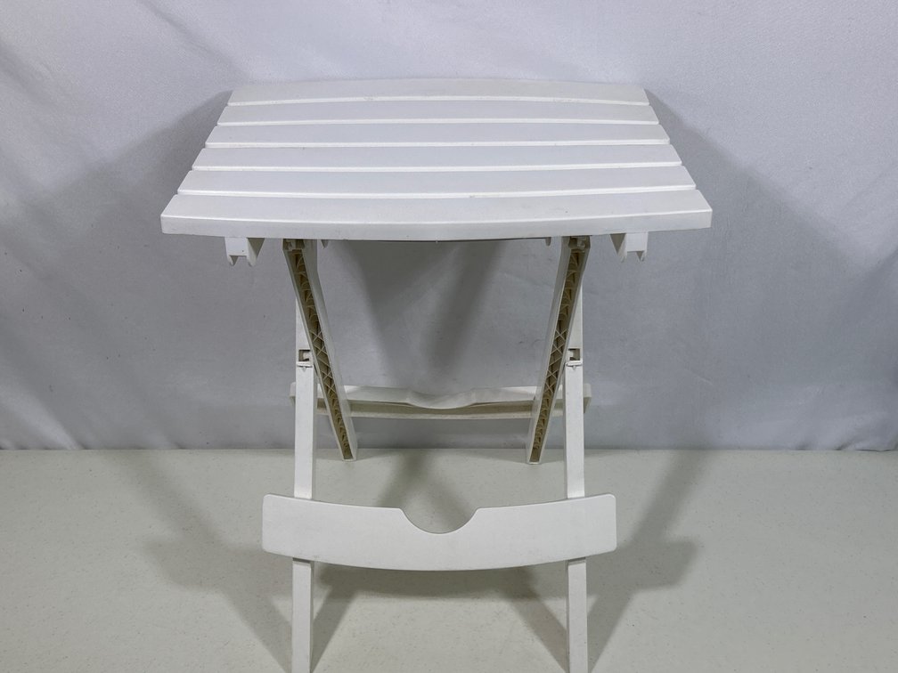 White Folding Patio Side Table