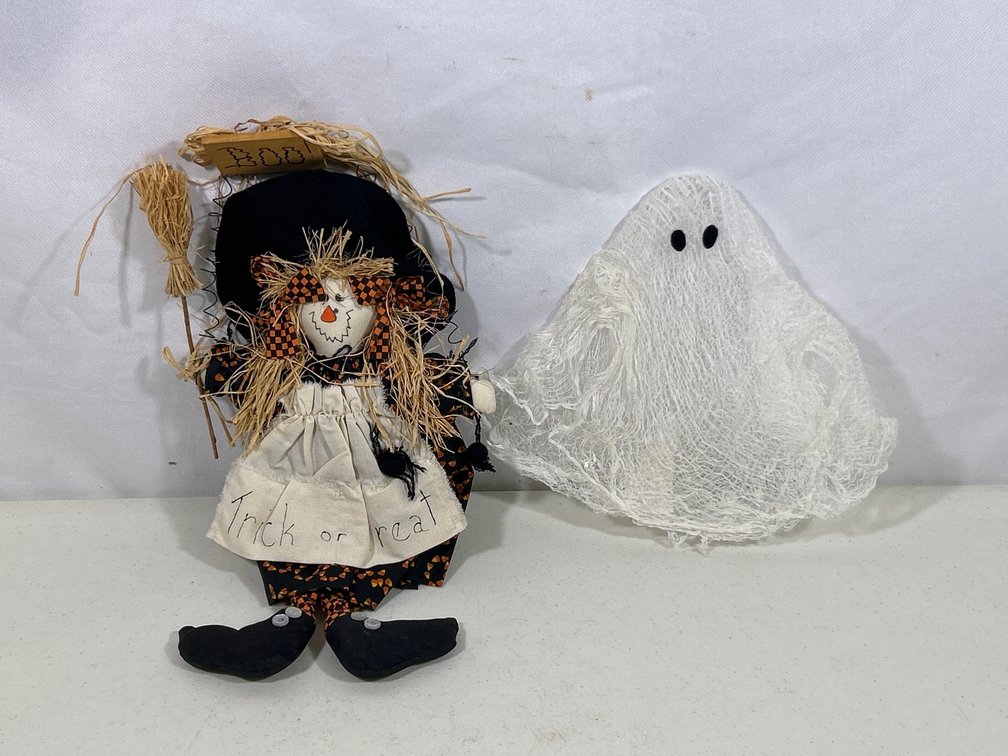 Trick or Treat Witch and Gauzy Ghost Decorations