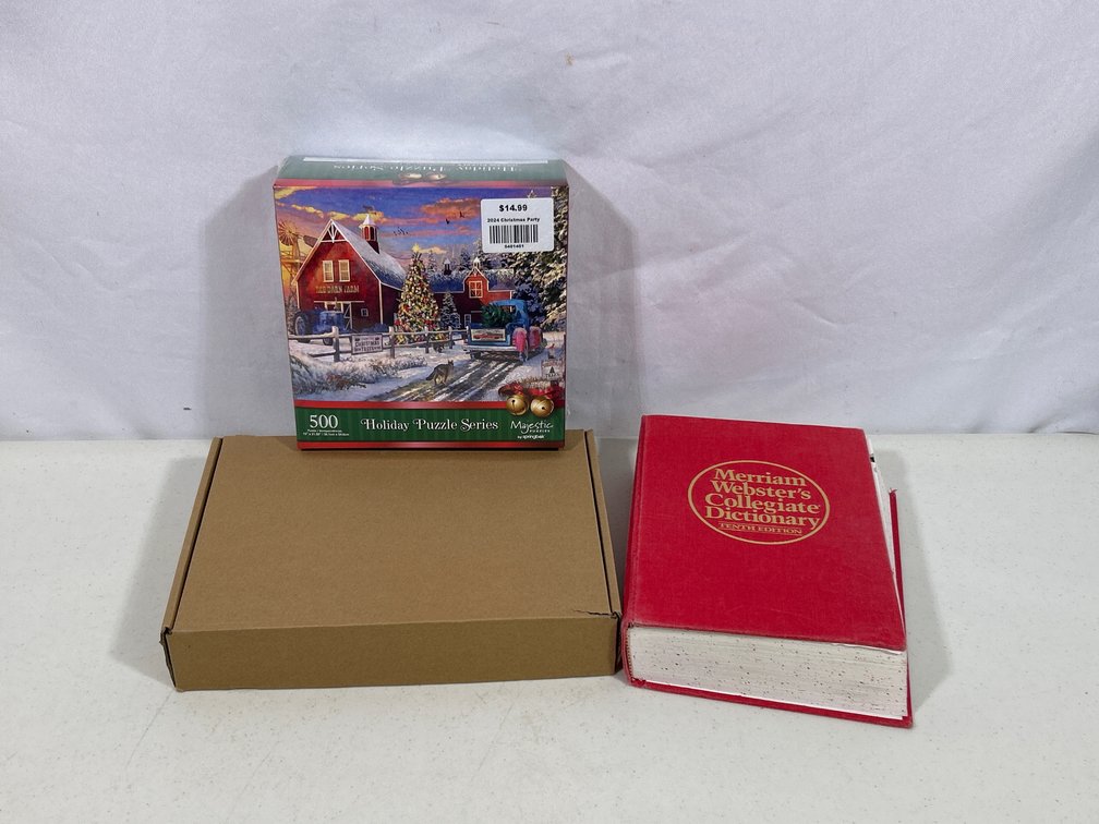 Merriam's Collegiate Dictionary, 500 Pc. Holiday Puzzle, Window Candles (New in Box)