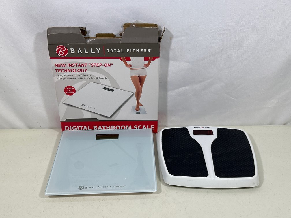 2 Bathroom Scales- Bally Total Fitness, with Box, and Health-o-Meter