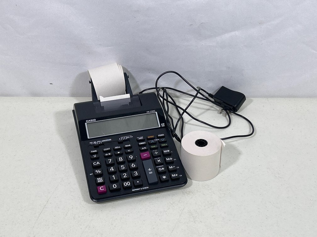 Casio HR-170RC Printing Adding Machine with Extra Paper Roll