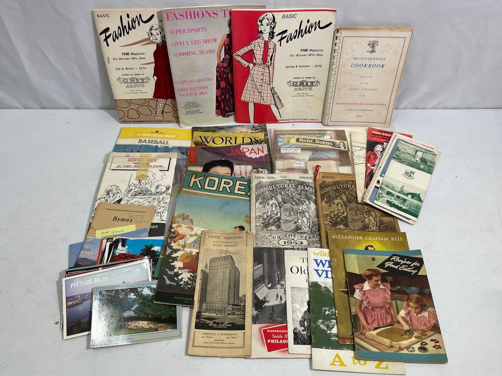 Fashion Magazines, Almanacs, Post Cards, Cookbooks, Travel Guides, More