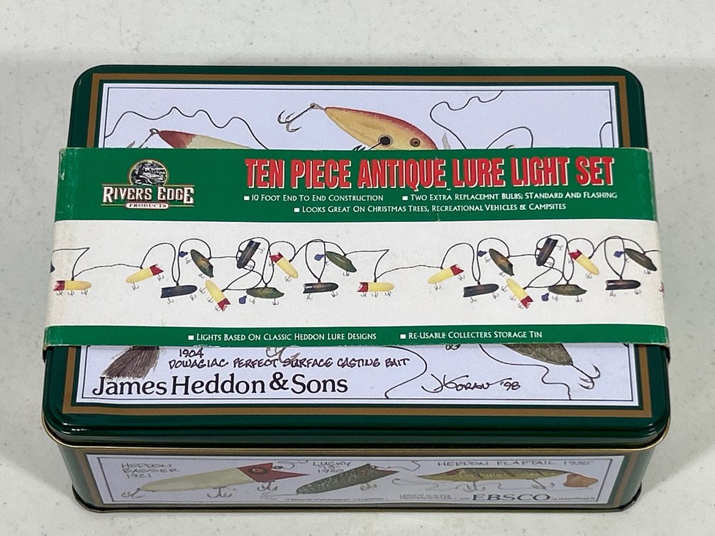 Ten Piece Antique 10' Lure Light Set- Based on Classic Heddon Lure Designs, New