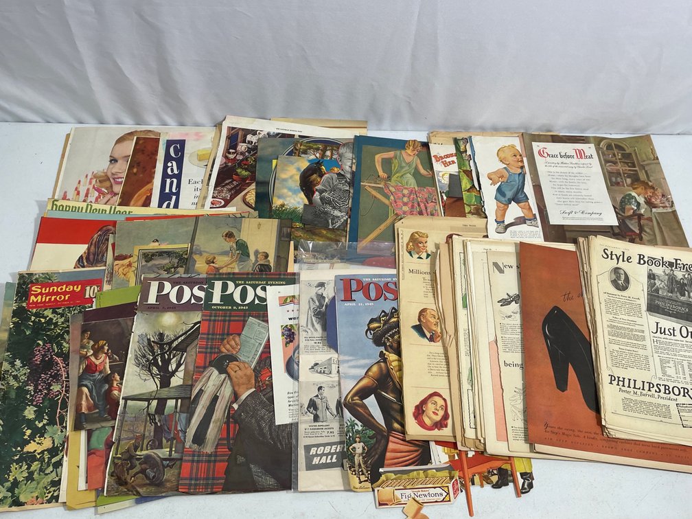 Large Lot of Post Magazines, Advertisements, Prints, Other Pages of Information