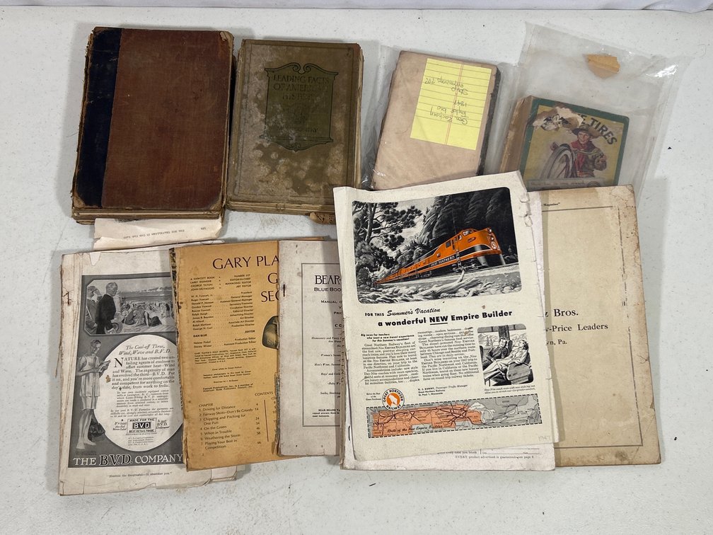 Books Including Zachary Taylor Biography, Booklets, Golf Secrets, Bear Brand Catalog