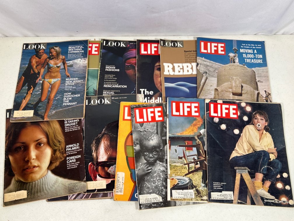 Magazine Issues- Life & Look, 12 Issues Total