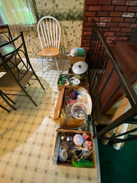 7 boxes of misc kitchen items