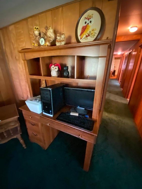 Computer, computer desk and contents