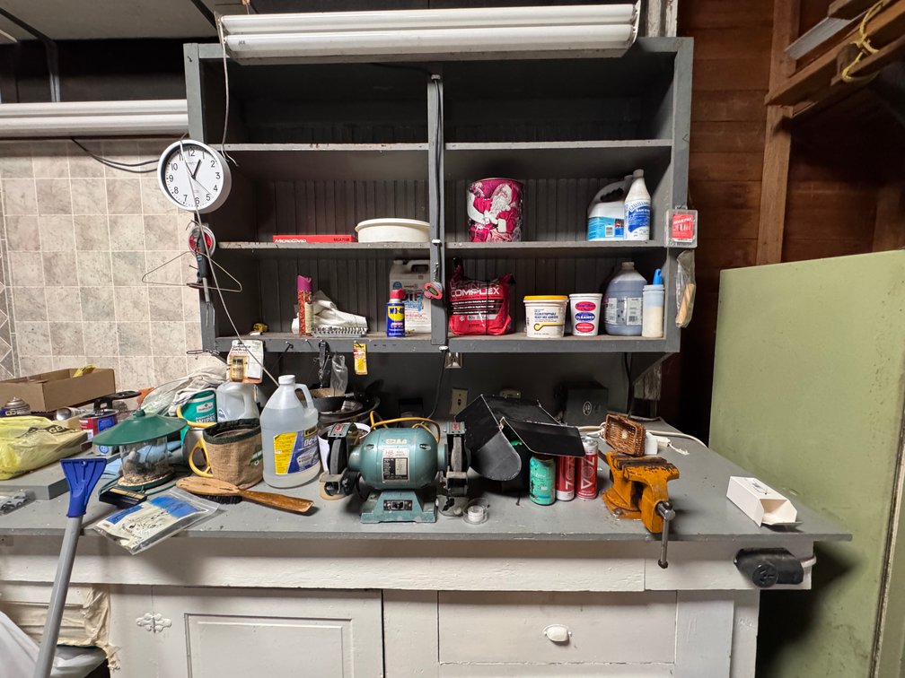 Vise and contents of bench