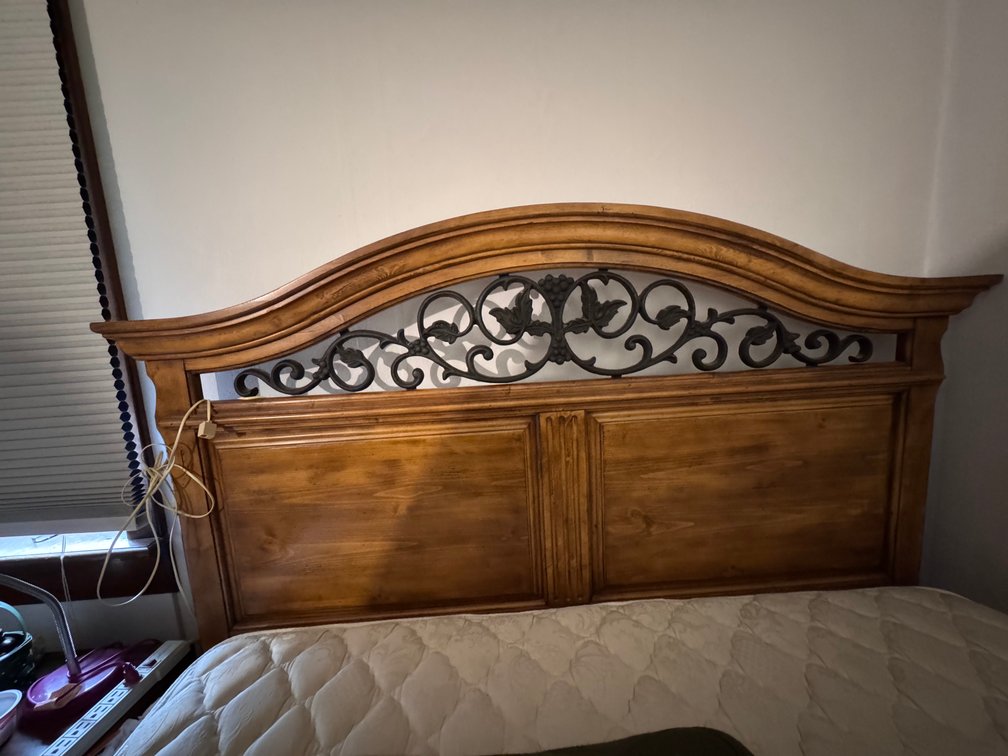 Queen bed frame and mattress