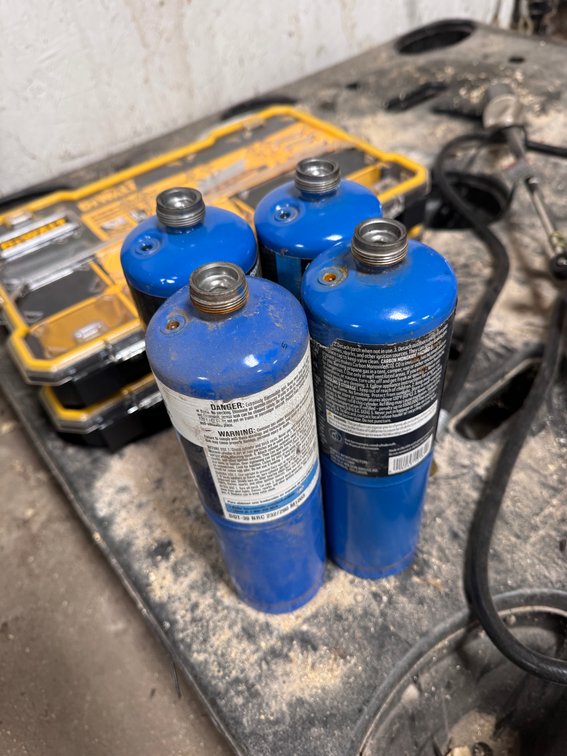 Propane tanks and torch