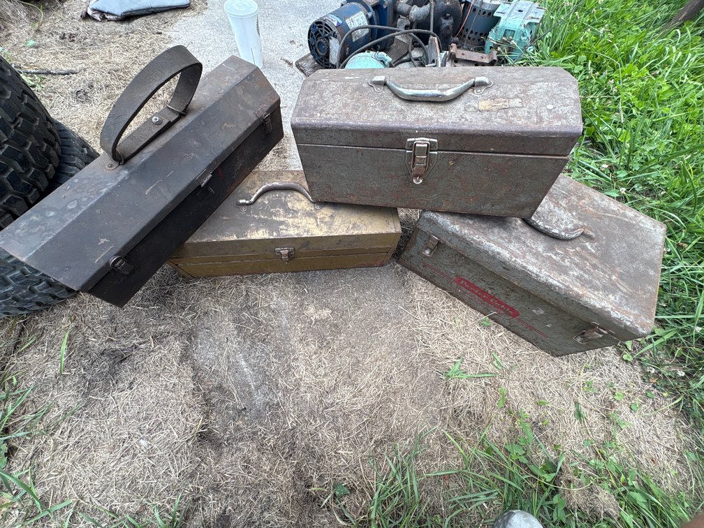 Vintage Metal Toolboxes and Tools