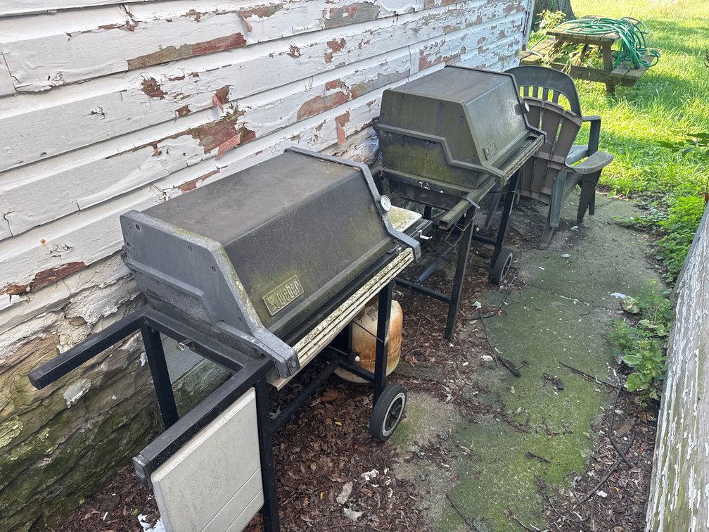 Weber Gas Grill and Resin Patio Chairs