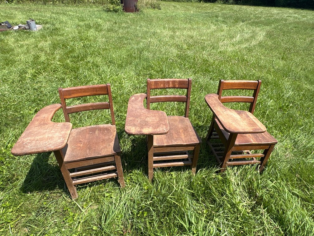 Vintage Wooden Tablet-Arm School Desks