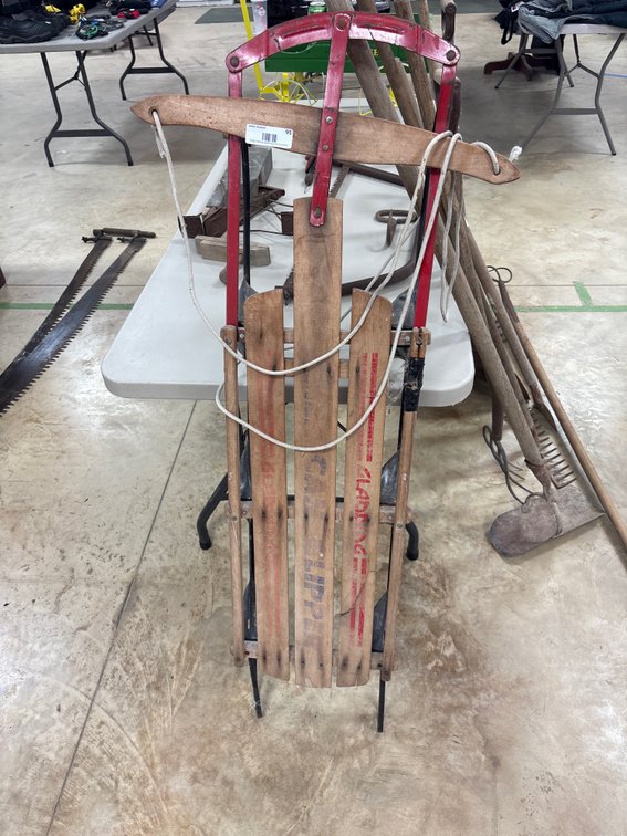 Vintage Gladding Clipper Wooden Snow Sled