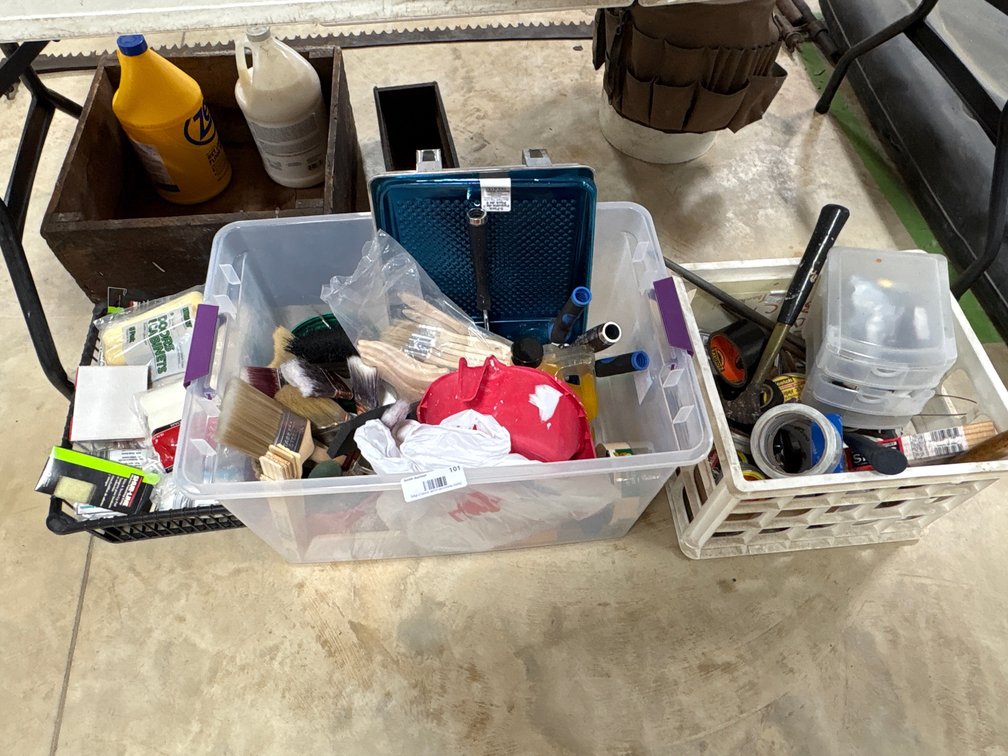 Mixed Hand Tools, Painting Supplies & Hardware Assortment