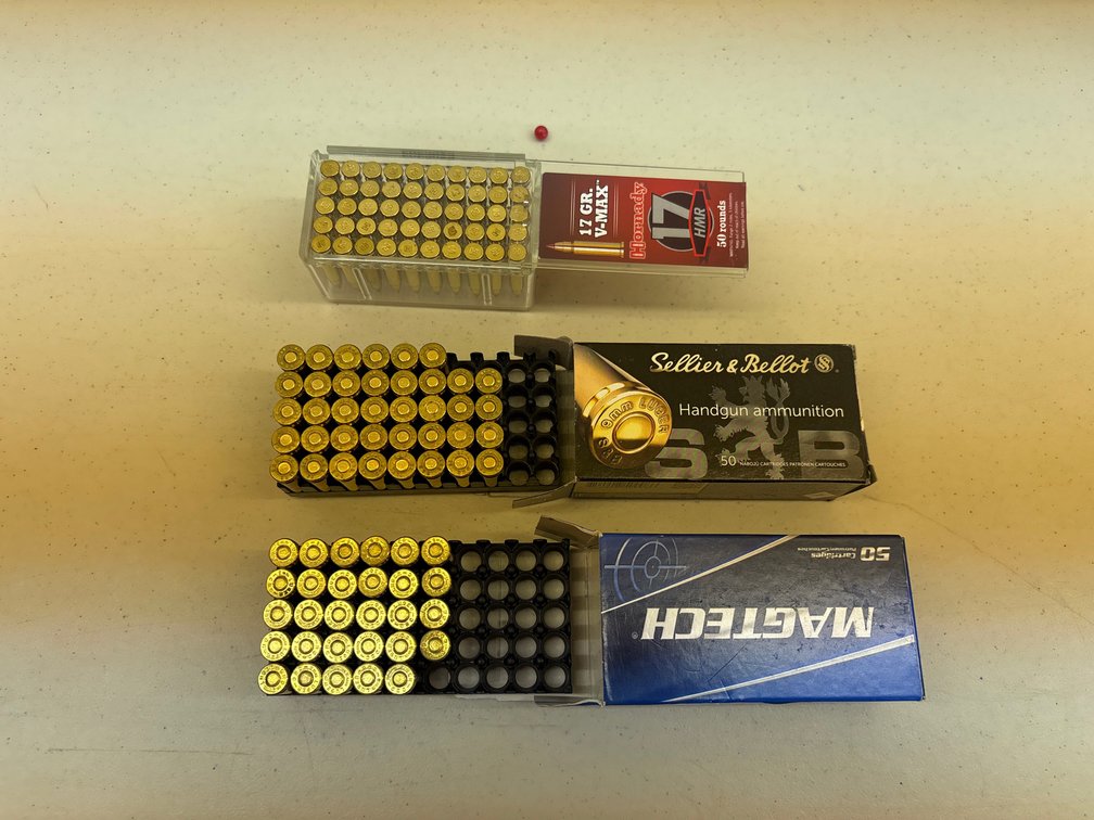 Assorted 17 HMR and 9mm Luger Ammunition