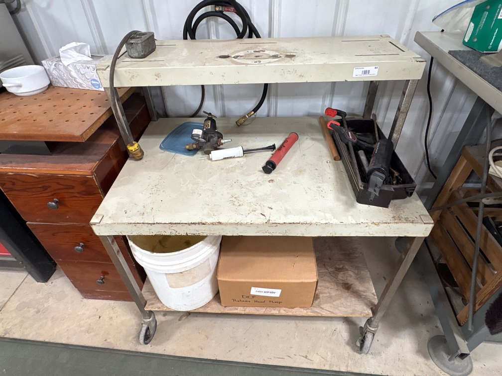 Rolling Cart with DEF Pump & Mixed Shop Tool Lot
