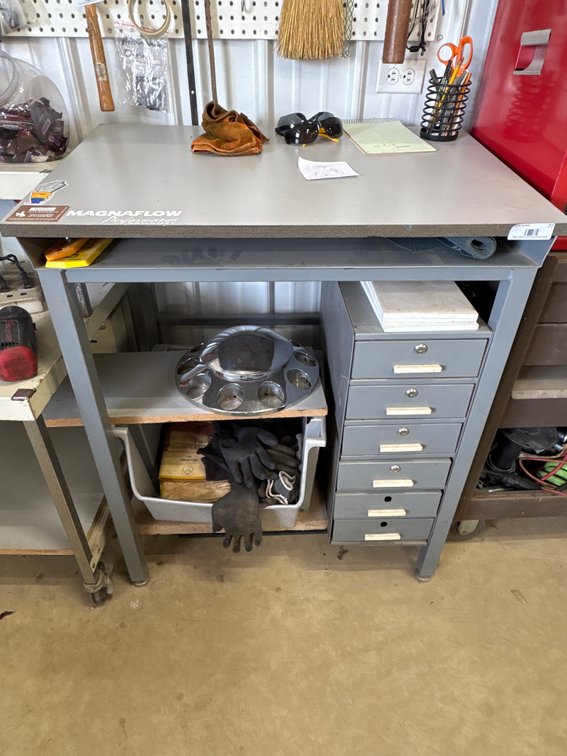 Magnaflow Metal Workbench with Assorted Shop Supplies