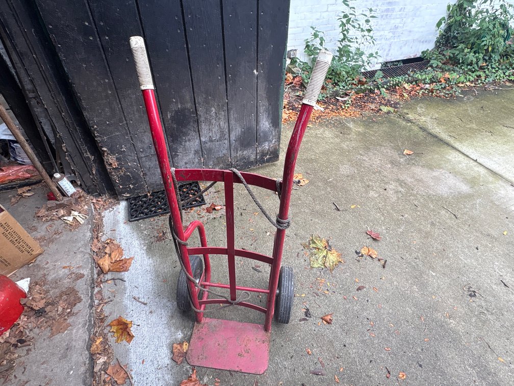 Red Tubular Steel Two-Wheeled Hand Truck