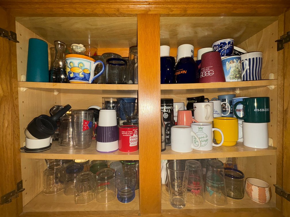 Drinkware, Toaster Oven, Counter Stools, Bakeware, and Housewares
