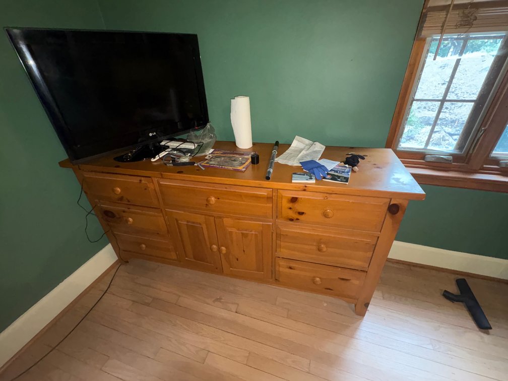 Pine Dresser, Flat-Screen Television, and More