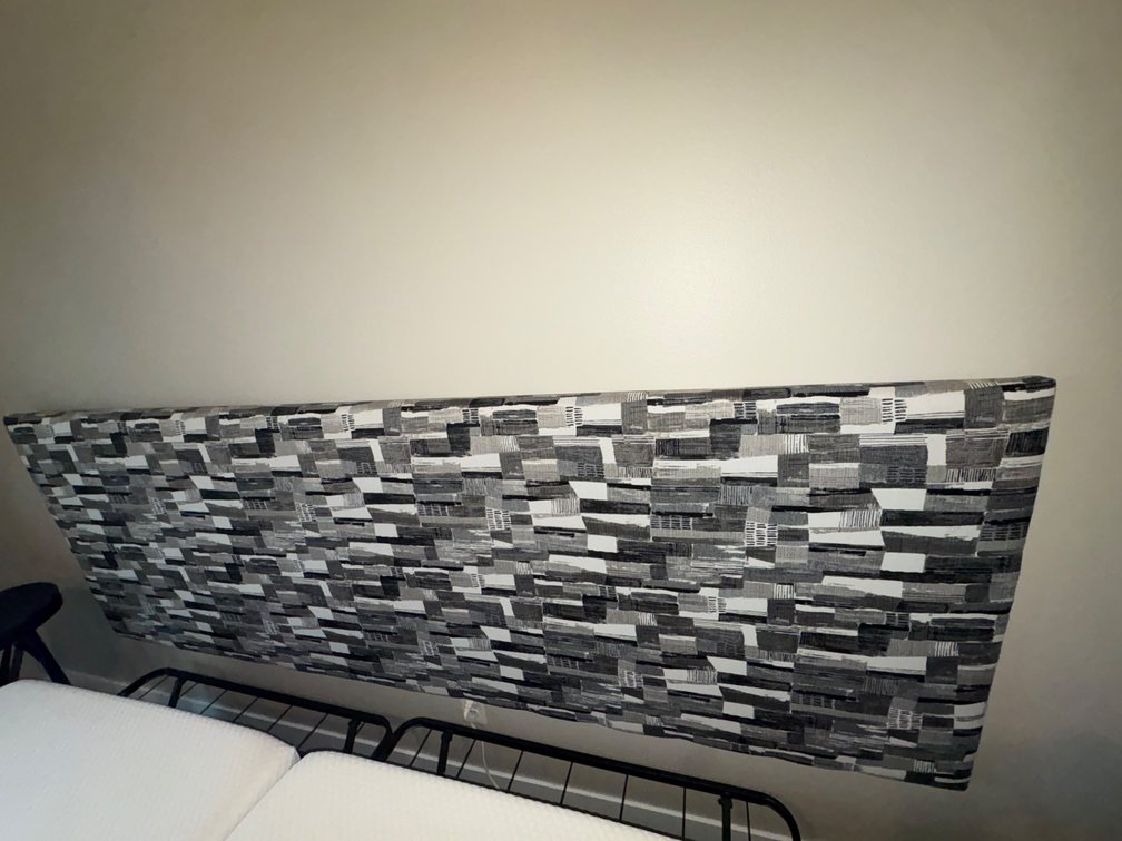 Wall-Mounted Upholstered Geometric Pattern Headboard