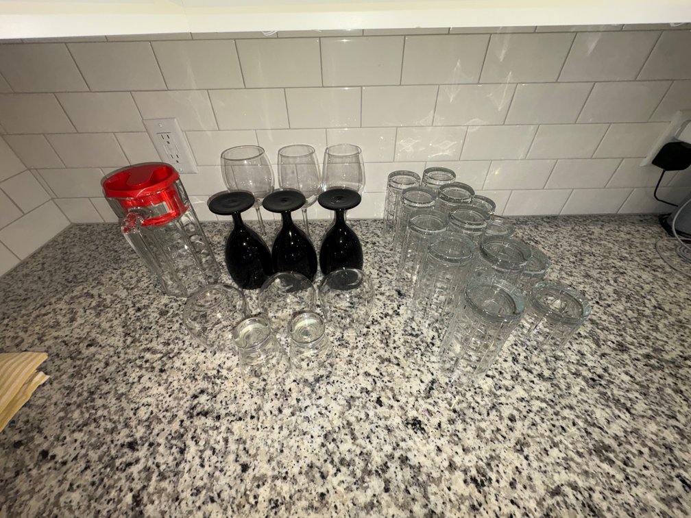 Glass Pitcher, Stemware, Patterned Tumblers, and More