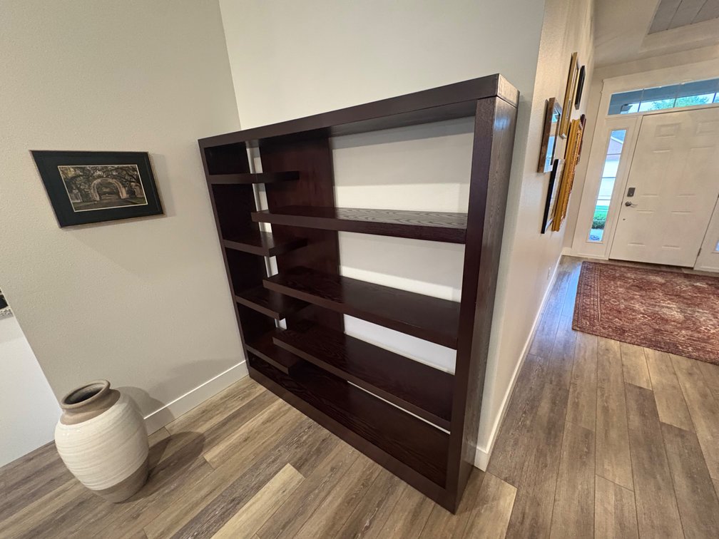 Dark Espresso Asymmetrical Open-Back Bookcase