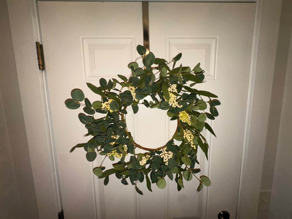 Artificial Eucalyptus and Berry Wreath with Door Hanger