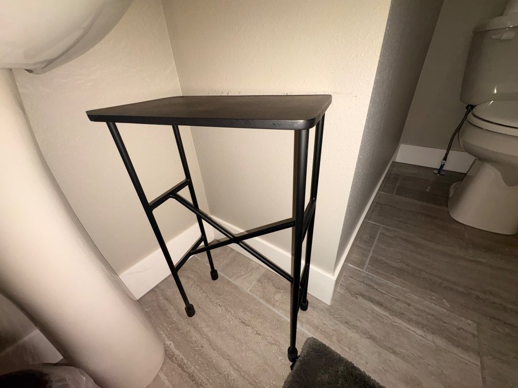 Black Tray Table with Metal Frame