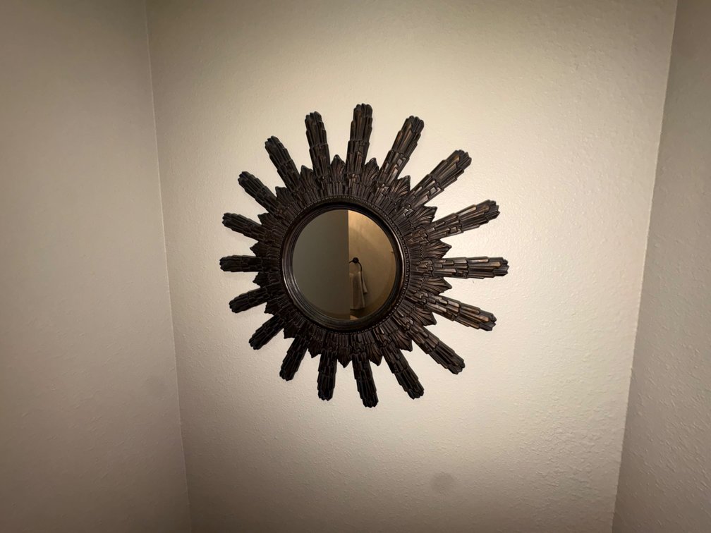 Sunburst Wall Mirror with Dark Bronze Finish