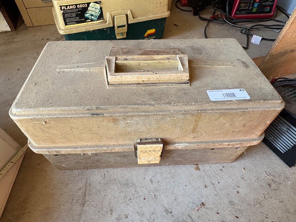 Cantilever Tackle Box with Plumbing Fittings and Pipe Cutter