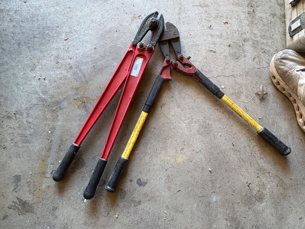 Two Heavy-Duty Bolt Cutters with Rubber Grips