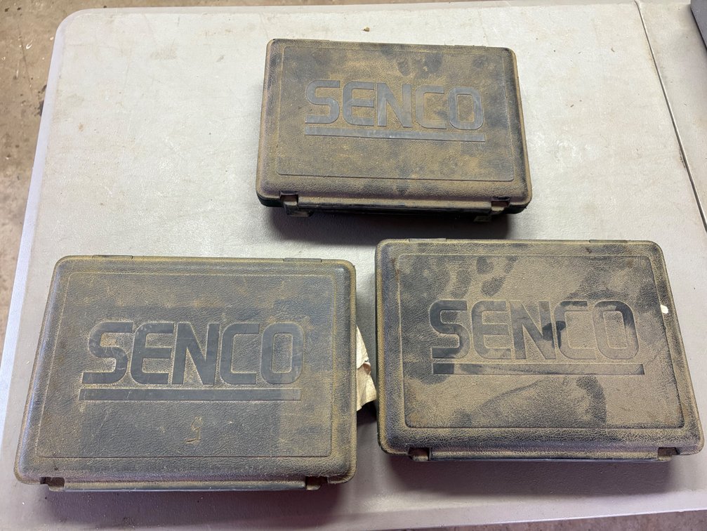 Three SENCO Pneumatic Finish Nailers with Cases
