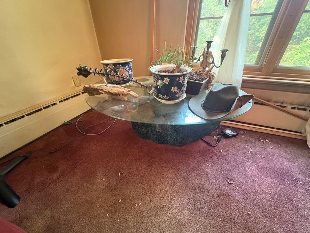 Black Bear Glass Table