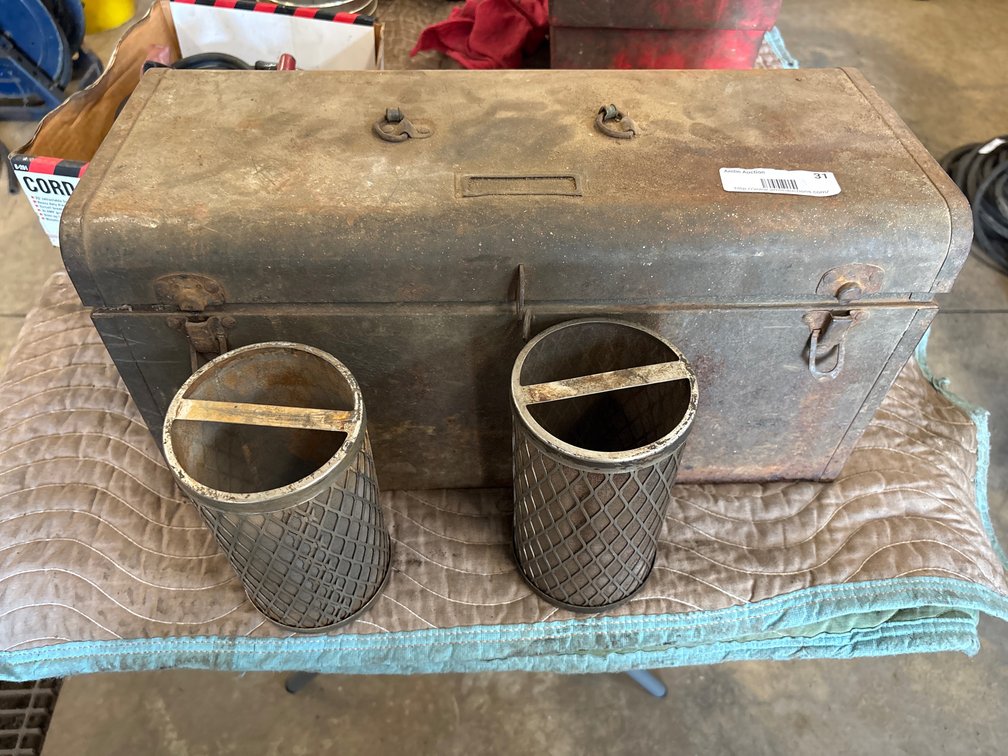 Vintage Metal Toolbox and Assorted Hand Tools