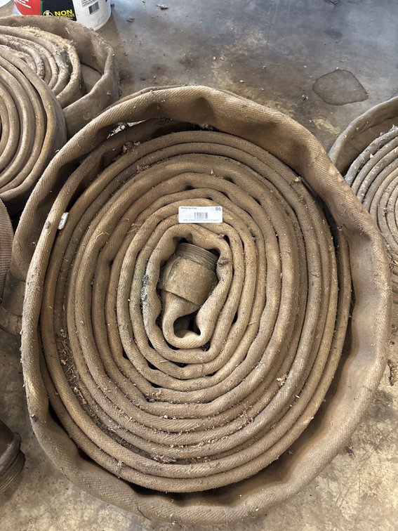 Woven Canvas Fire Hose with Brass Couplings
