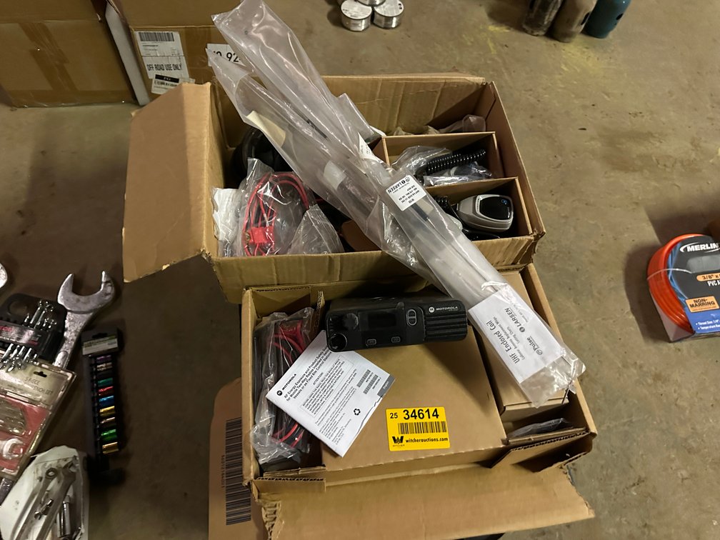 Lot of Unused Motorola Two- way radio, microphones, antennas & misc  Location: Site 1E
