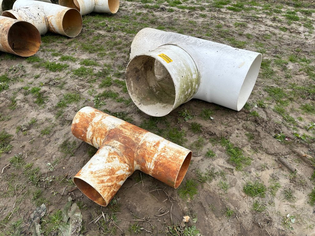 Lot of (1) 14" PVC Tee & (1) 8" PVC Tees
