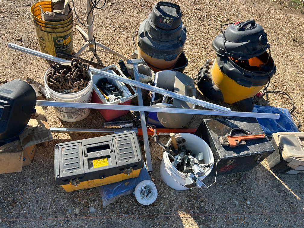 Shop Vac, Tools, Welder Helemet, Lights Etc Inv# 37851