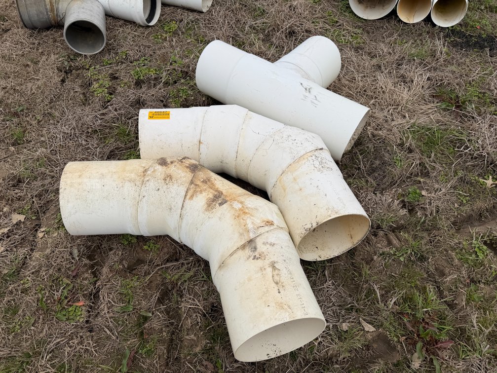 Lot of (2) 10" Irrigation Elbows & (1) 10" T