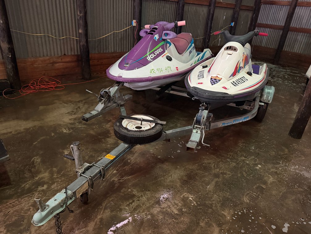 (1) Polaris SLT 780 & (1) Artic Cat Tiger Shark Jet Skis w/Trailer