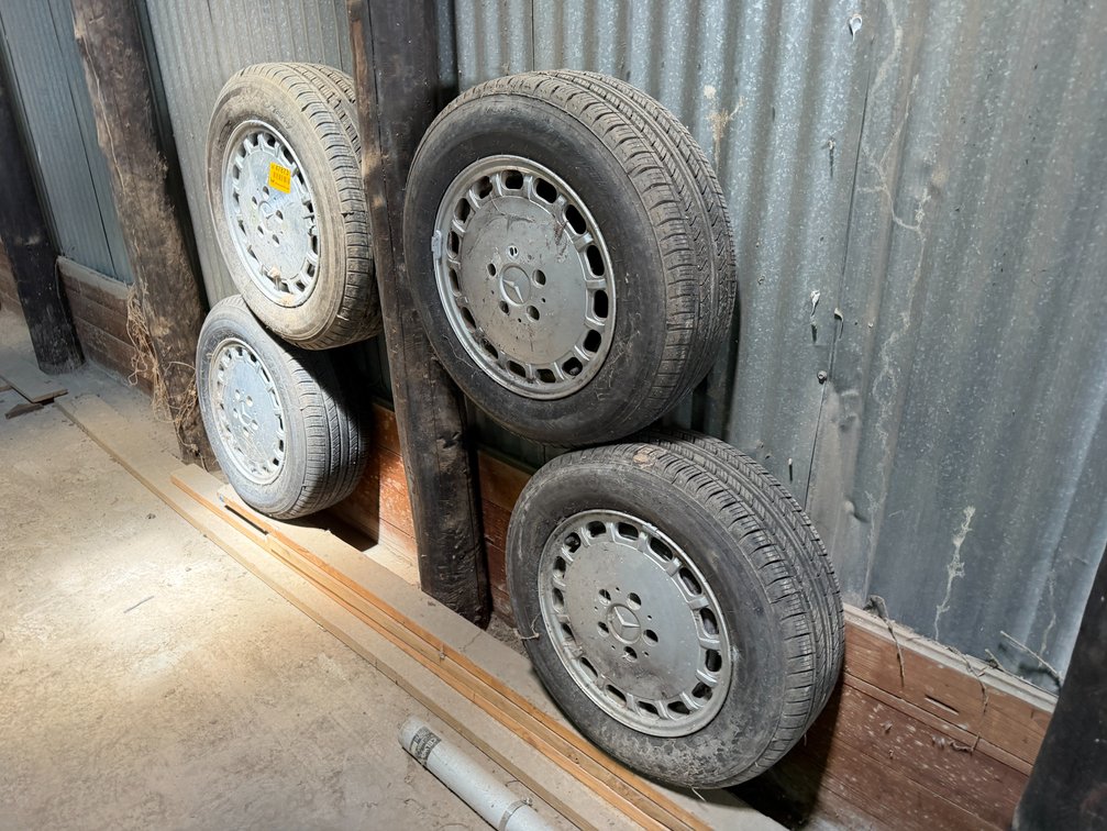 Lot of (4) P205/65R15 Tires and Mercedes Rimss